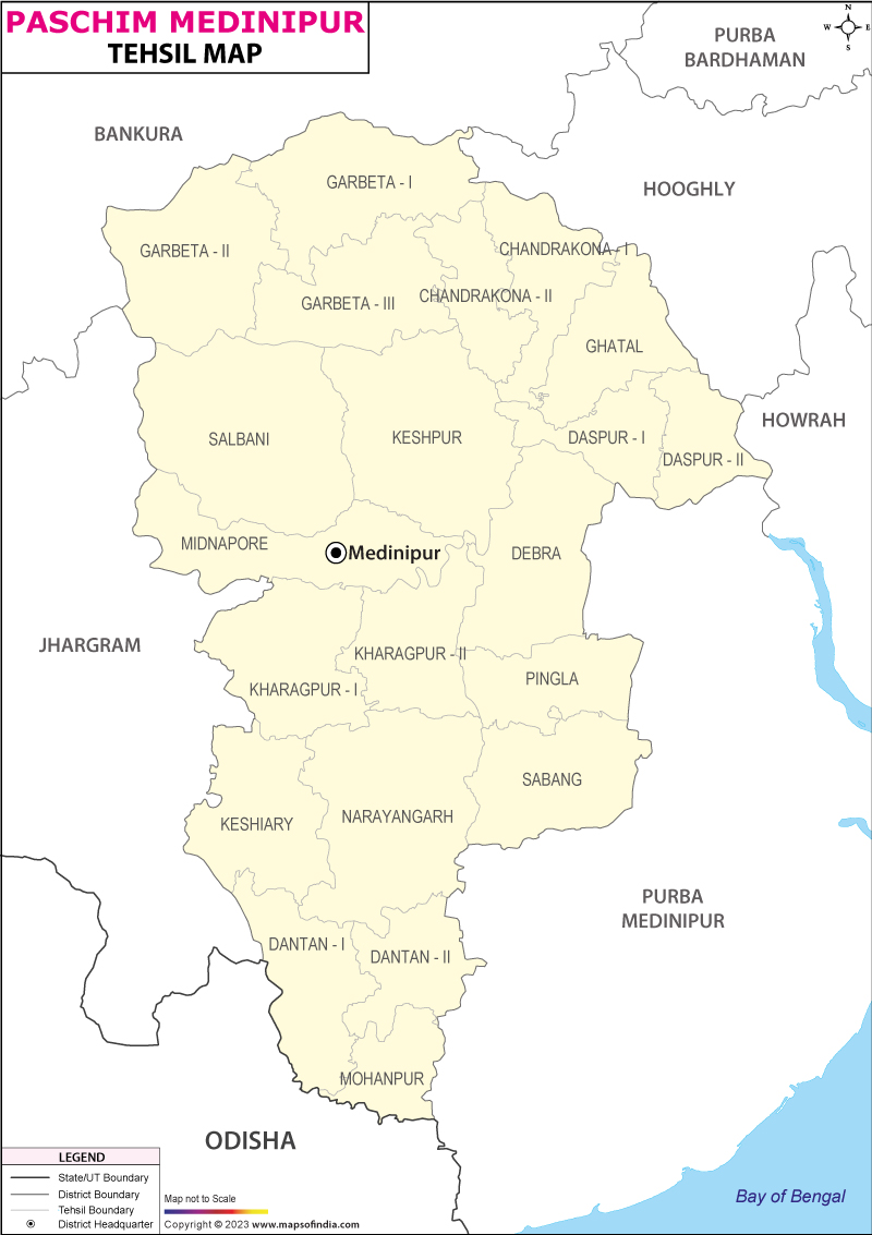 Tehsil Map of Paschim Mednipur