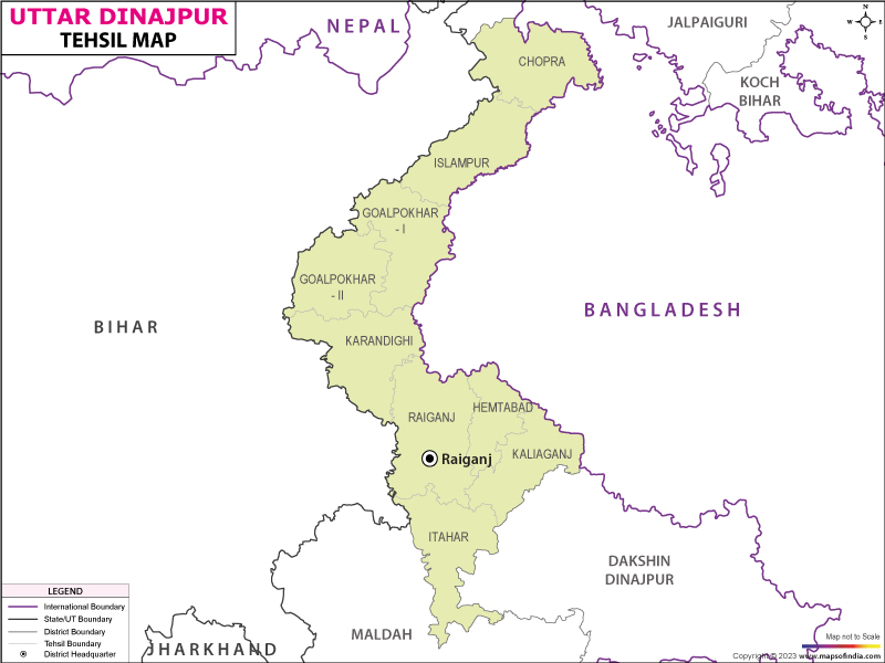 Tehsil Map of Uttar Dinajpur