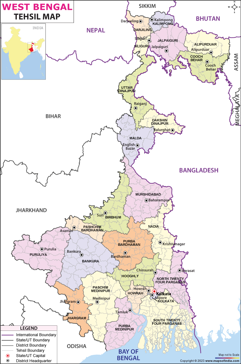 Tehsil Map of West Bengal