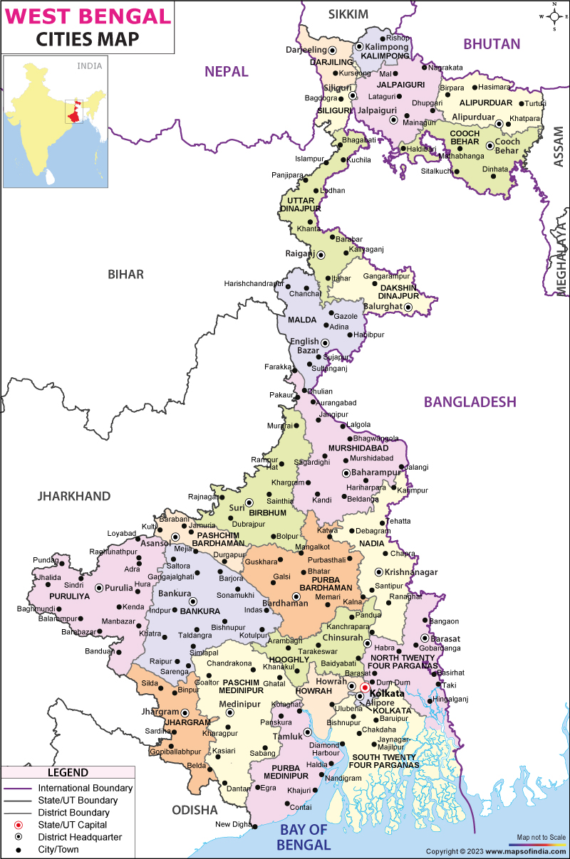 City Map of West Bengal