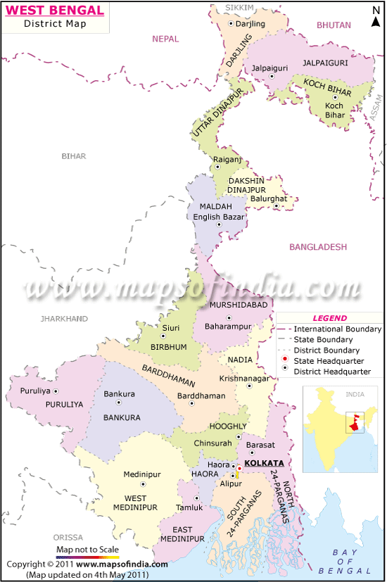 West Bengal Location Map