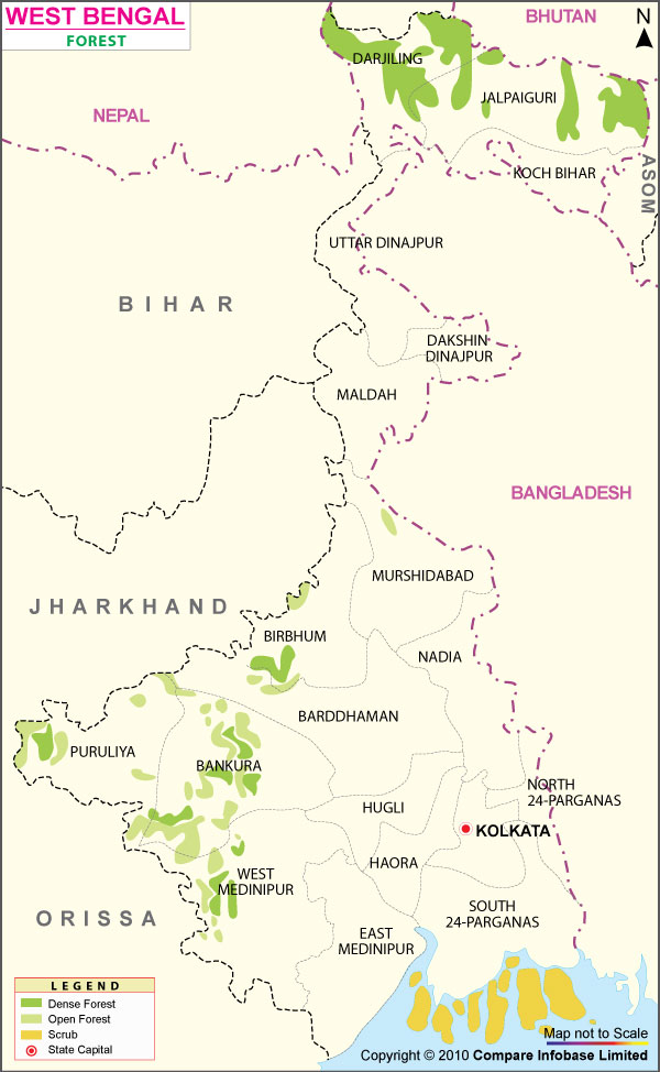 West Bengal Forest Map