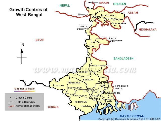 West Bengal Growth Centers Map
