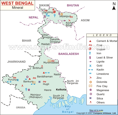 West Bengal Mineral Map