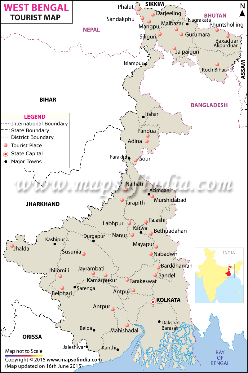 West Bengal Travel Map