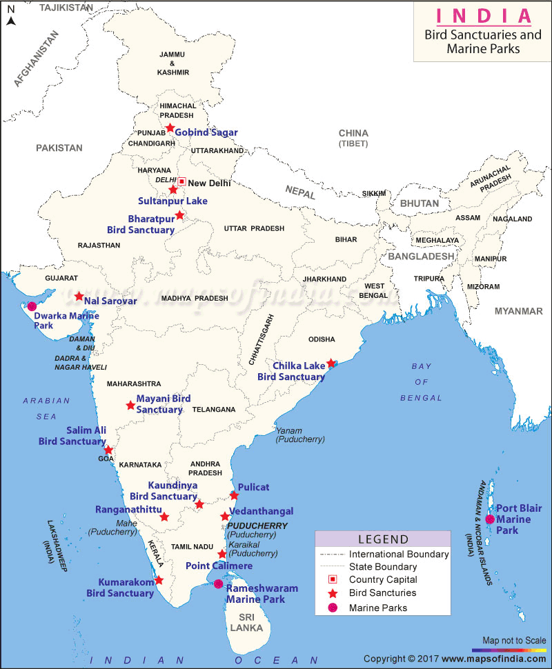 important bird sanctuaries in india map Bird Sanctuaries In India Marine Parks In India important bird sanctuaries in india map