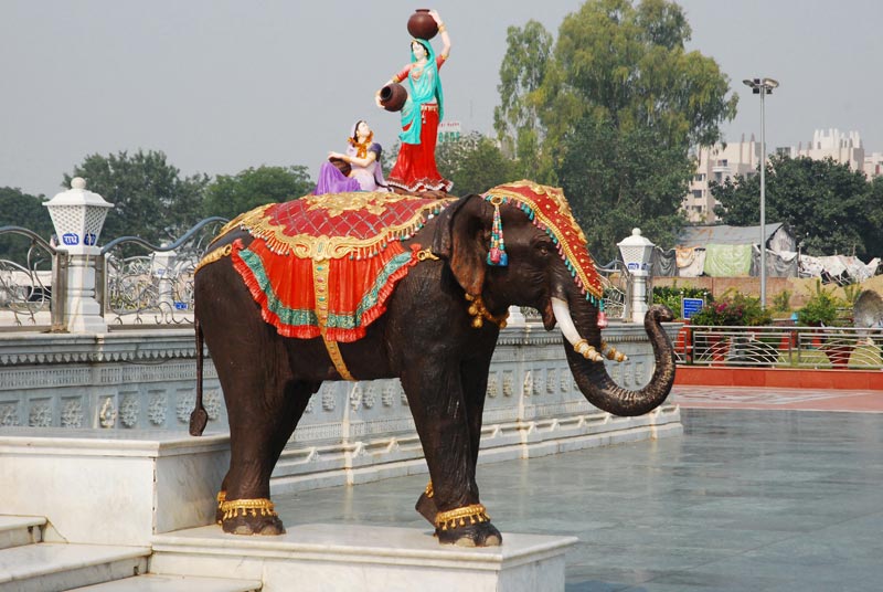 Statue of elephant in Prem Mandir in Vrindavan