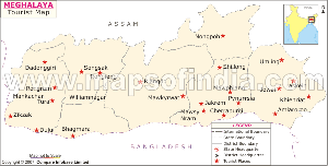 Meghalaya Travel Map