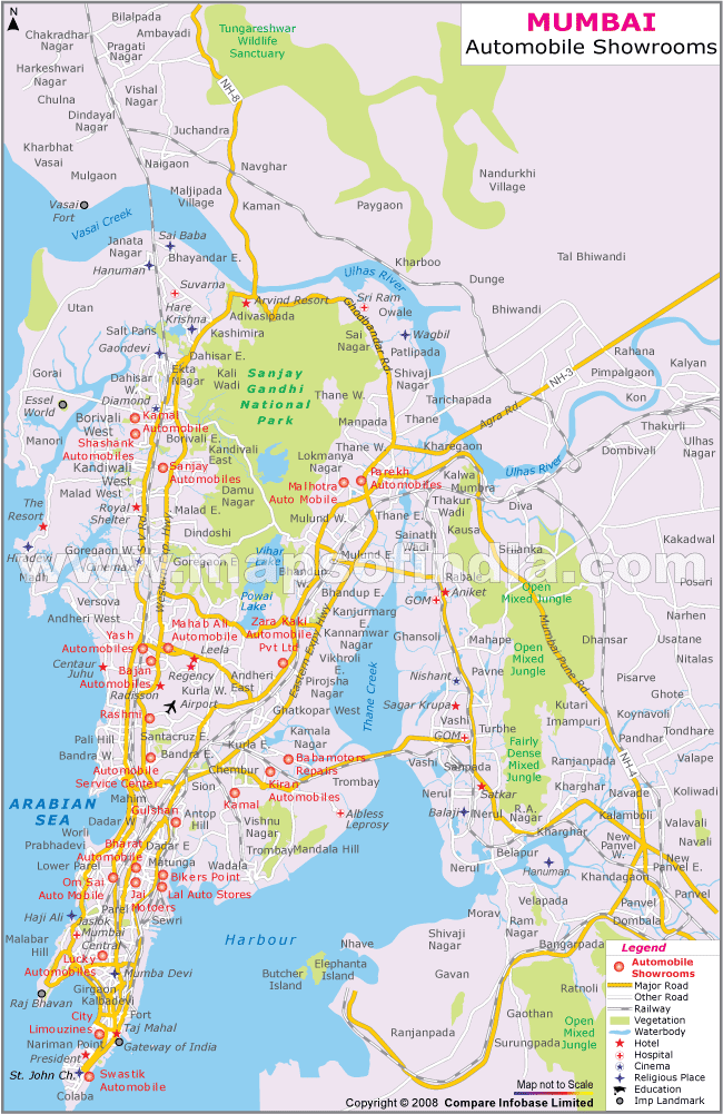 Automobile Showrooms Location Map