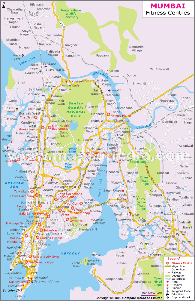 Fitness Centres Location Map