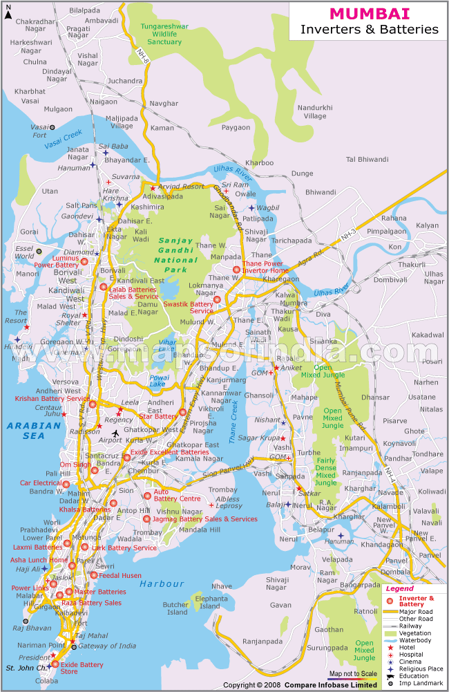 Inverters batteries Dealers Location Map