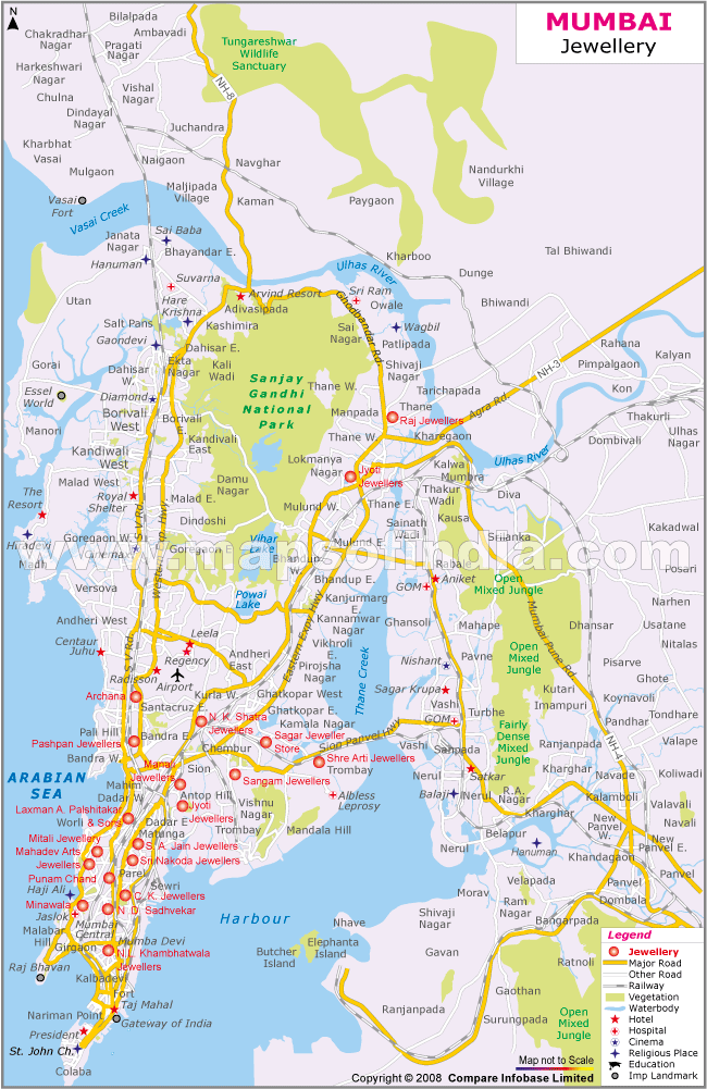 Jewellery Shops Location Map