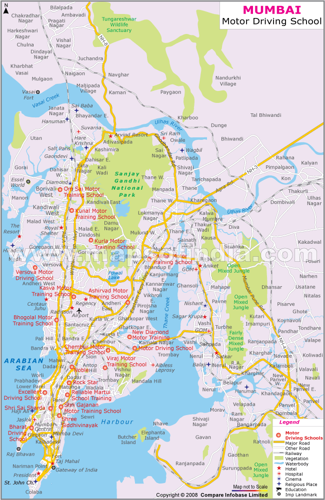 Motor Driving Schools Location Map