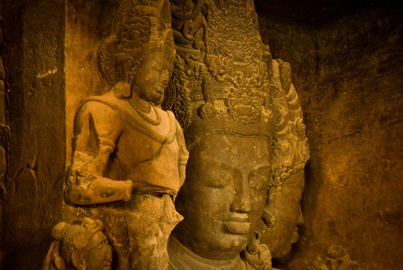 Lord Shiva in one of his deep mudras at Elephanta caves