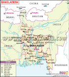 Bangladesh Cities Map