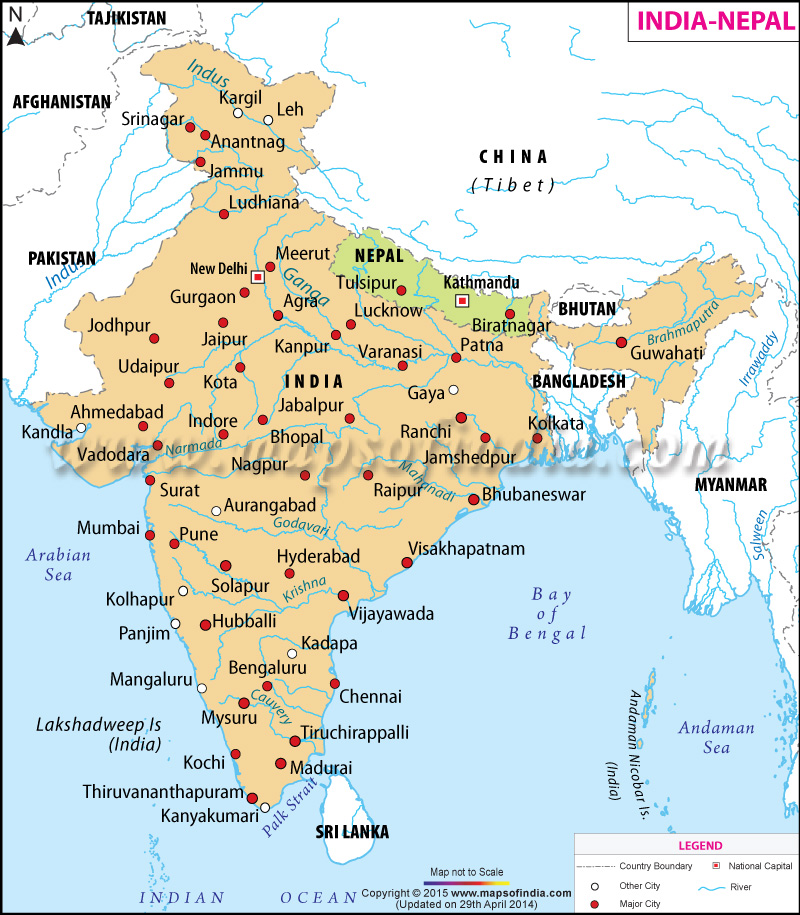 india karta Map Of India And Nepal India Nepal Map india karta