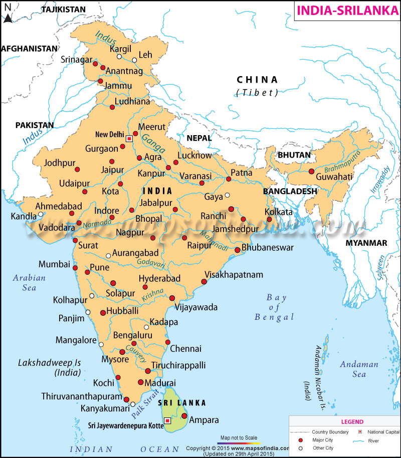 Sri Lanka Road Map Distance Chart