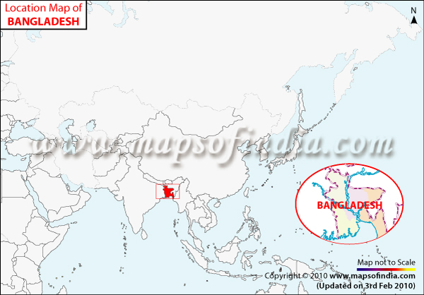 Location map of Bangladesh in Asia