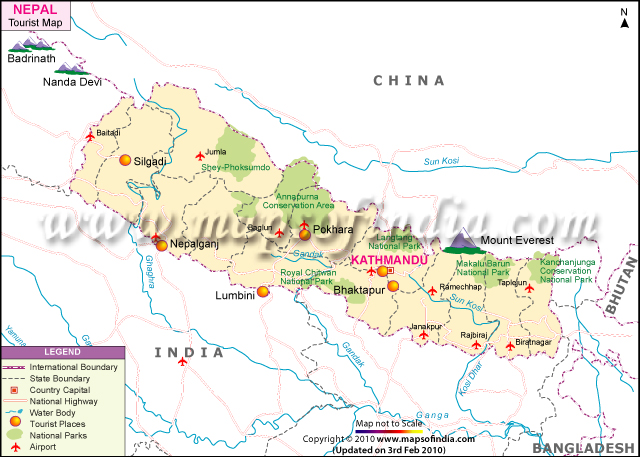 Tourist Map of Nepal