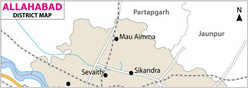 Location of Allahabad