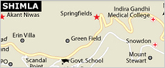 Location of Shimla Location of Shimla