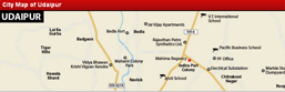 Location of Udaipur