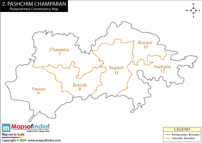 Paschim Champaran Constituency Map