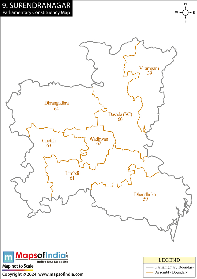 Surendranagar In Gujarat Map Surendranagar Election Result 2019 - Parliamentary Constituency Map And  Winning Mp