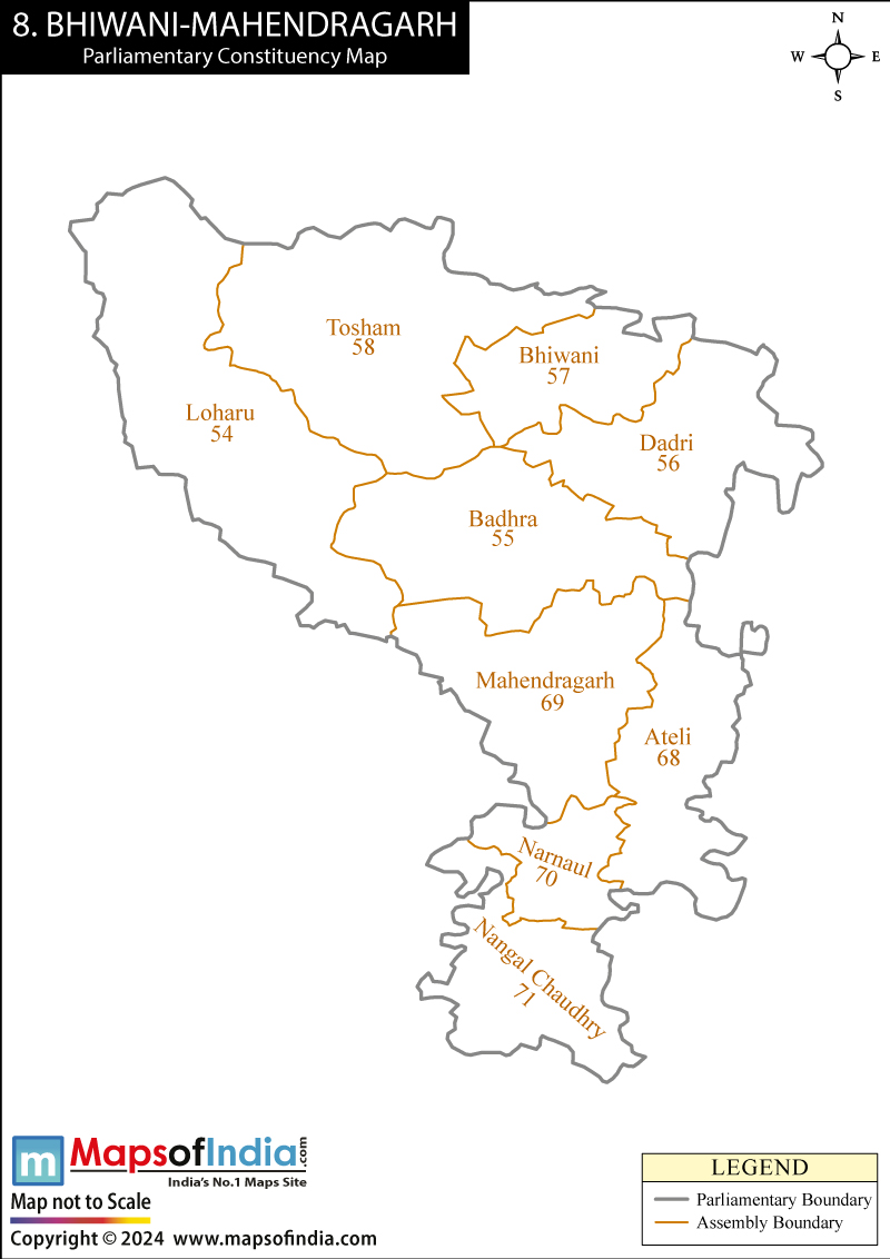 Mahendragarh Constituency Map