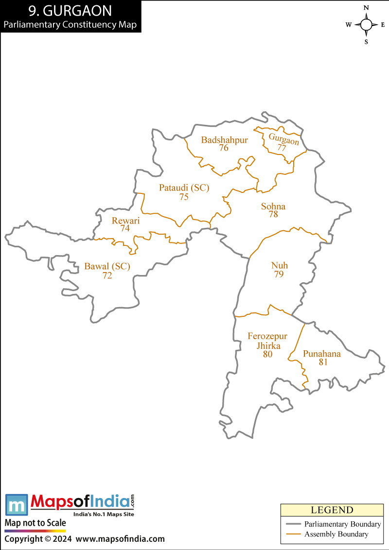 Gurgaon Parliamentary Constituency Map