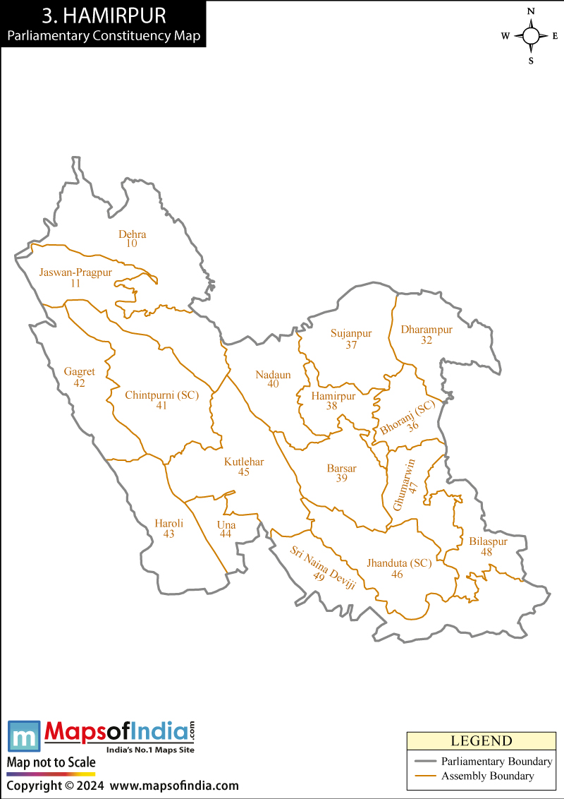 Hamirpur Parliamentary Constituency Map Hamirpur Parliamentary Constituency Map