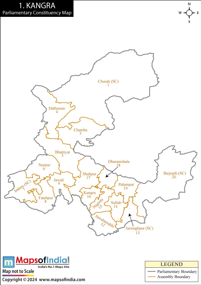 Kangra Parliamentary Constituency Map Kangra Parliamentary Constituency Map
