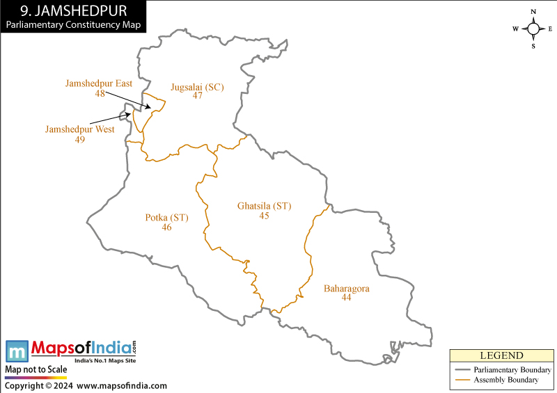 Jamshedpur Parliamentary Constituency Map