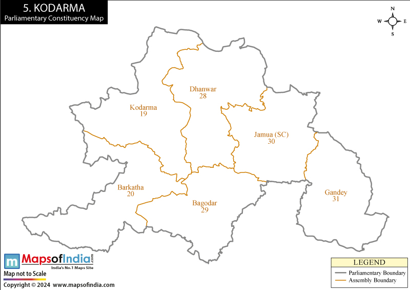Kodarma Parliamentary Constituency Map