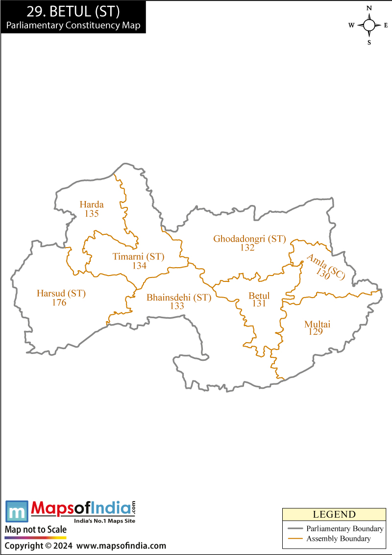 Map of Betul Parliamentary Constituency