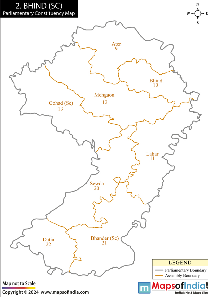 Map of Bhind Parliamentary Constituency