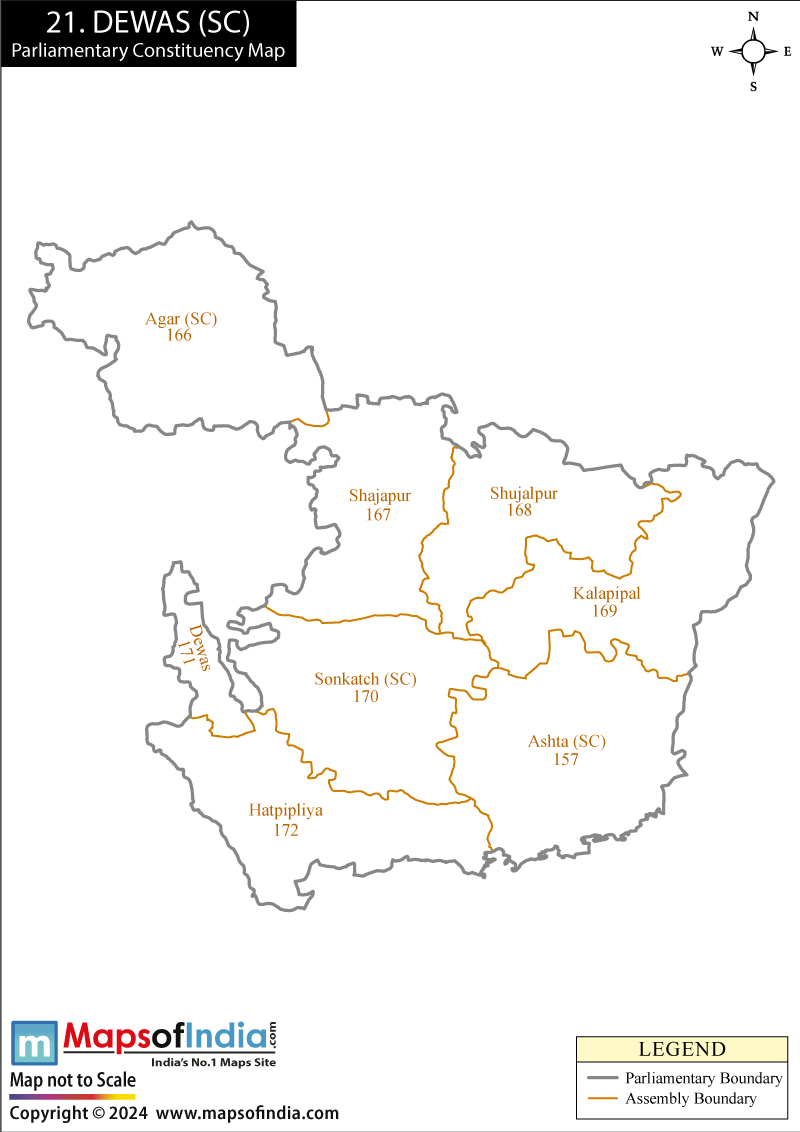 Map of Dewas Parliamentary Constituency