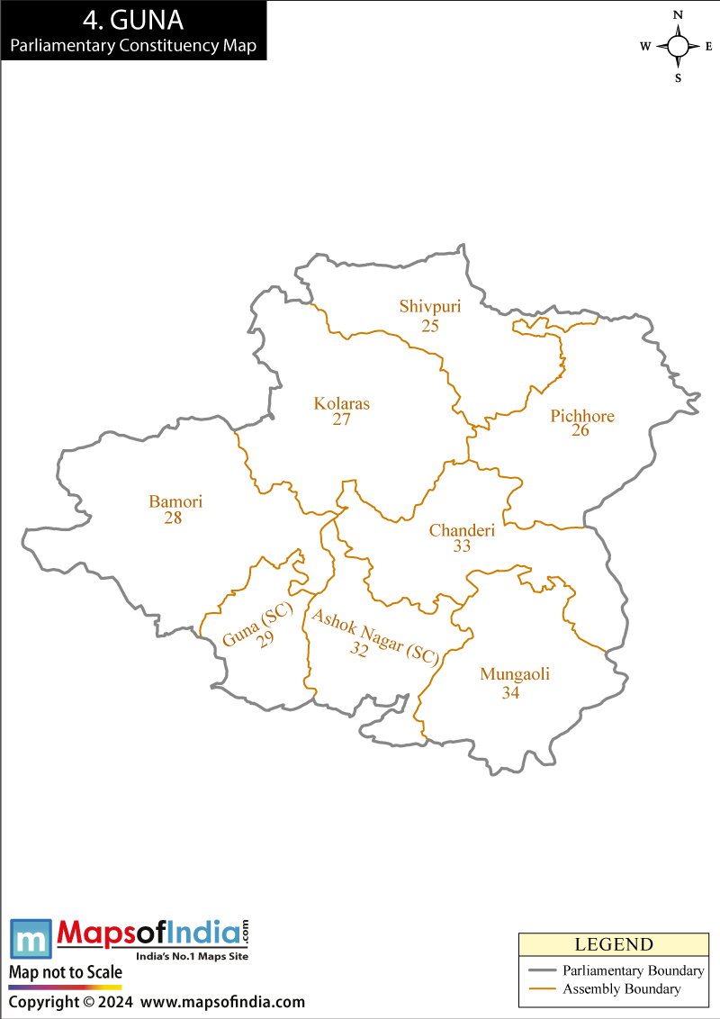Map of Guna Parliamentary Constituency