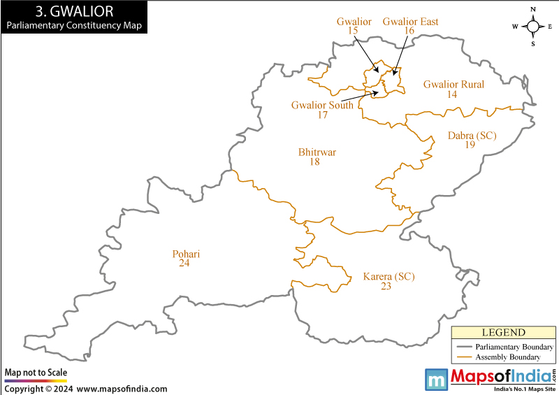 Map of Gwalior Parliamentary Constituency