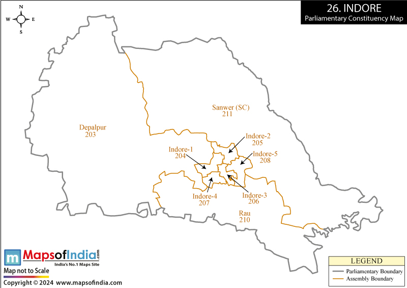 Map of Indore Parliamentary Constituency