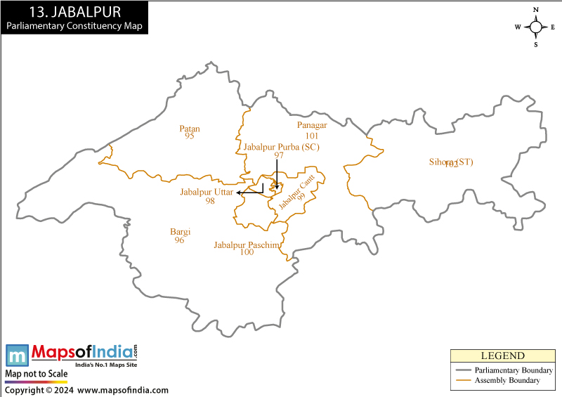 Map of Jabalpur Parliamentary Constituency