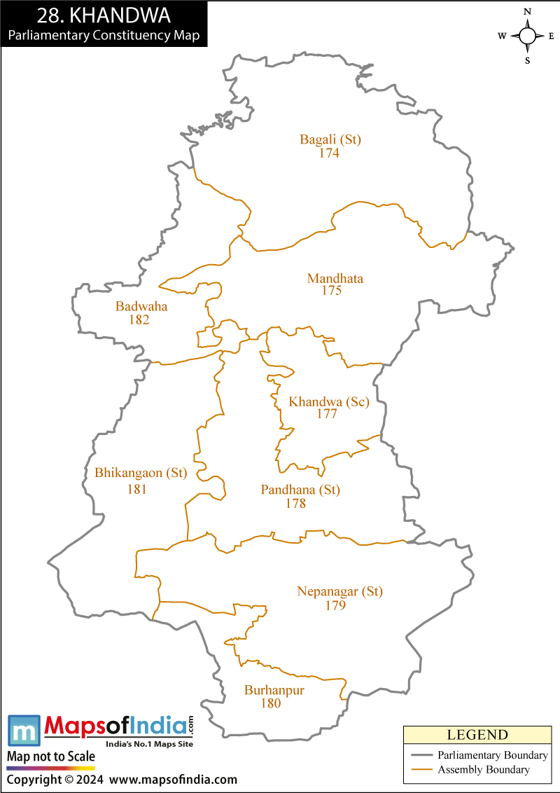 Map of Khandwa Parliamentary Constituency