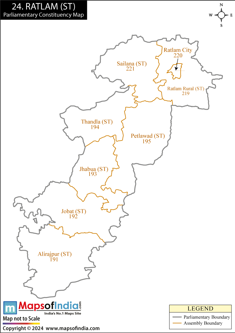 Map of Ratlam Parliamentary Constituency