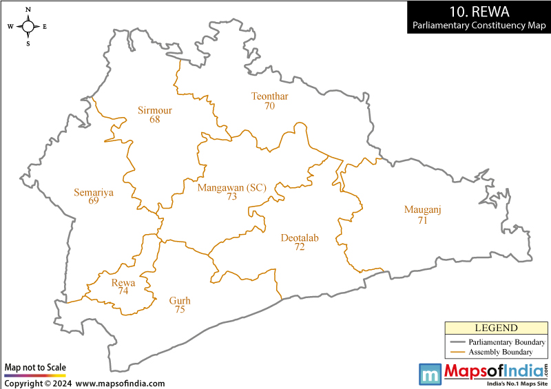 Map of Rewa Parliamentary Constituency