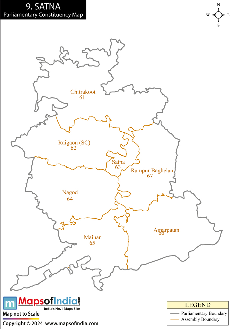 Map of Satna Parliamentary Constituency