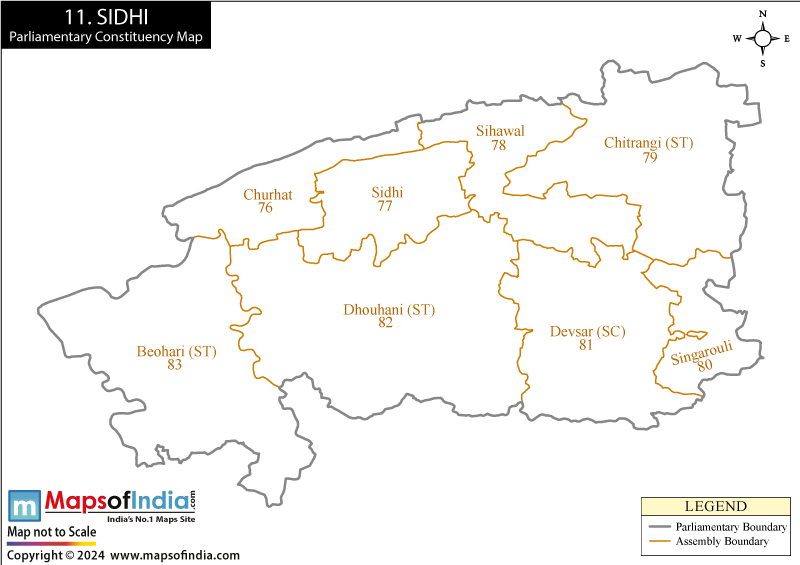 Map of Sidhi Parliamentary Constituency