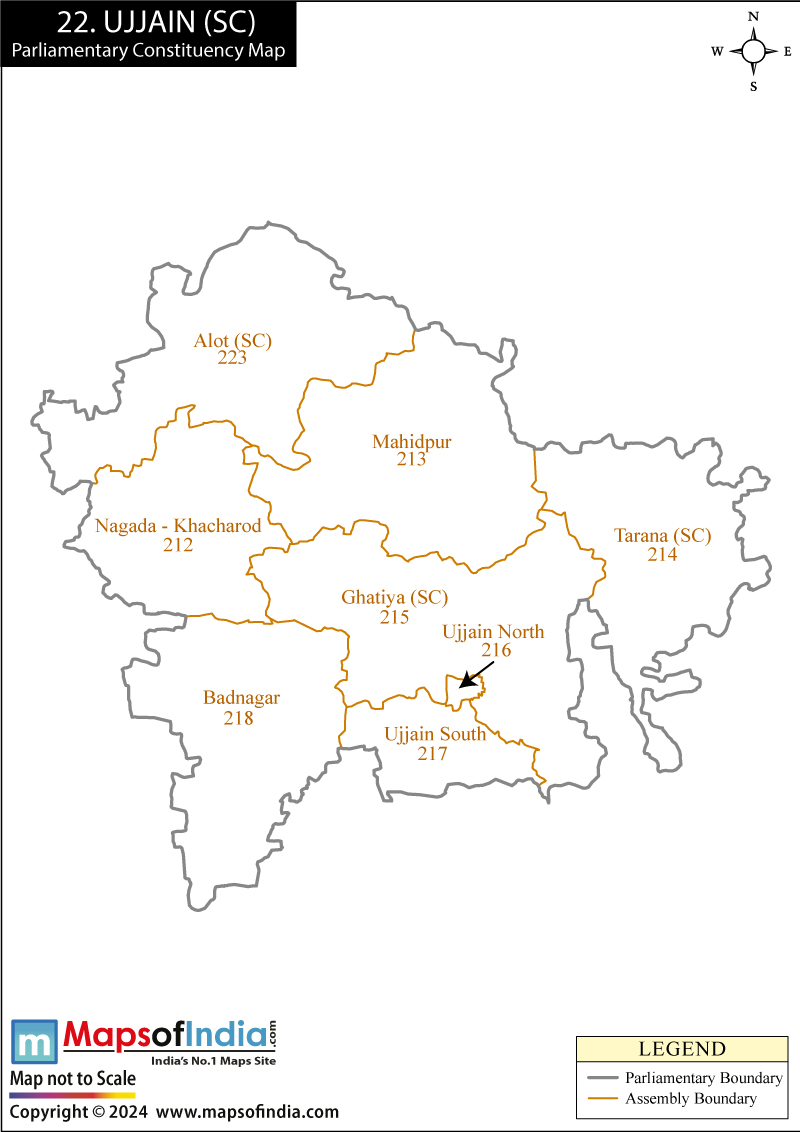 Map of Ujjain Parliamentary Constituency