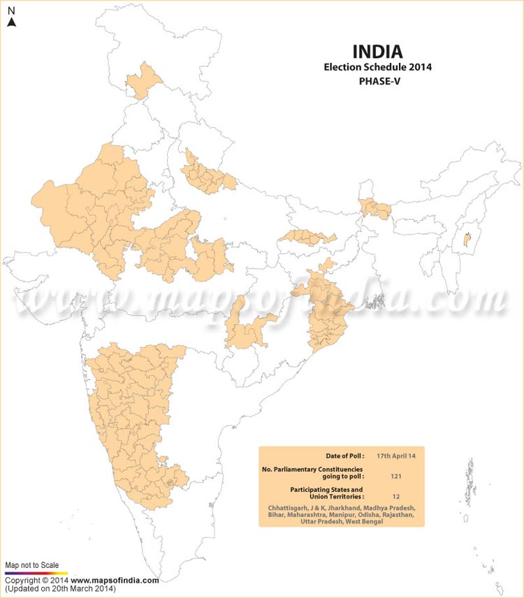 India Election Schedule 2014 Phase 5