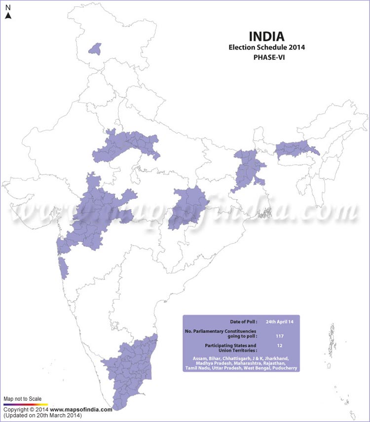 India Election Schedule 2014 Phase 6