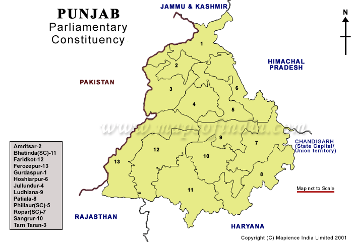 Punjab Parliamentry Constituencies Map